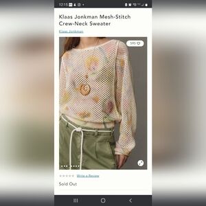 Anthropologie Klaas Jonkman Mesh-Stitch Crew-Neck Sweater